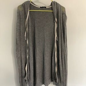 grey brandy melville zip up hoodie